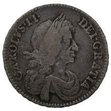 1671 Silver Half Crown Coin Charles II