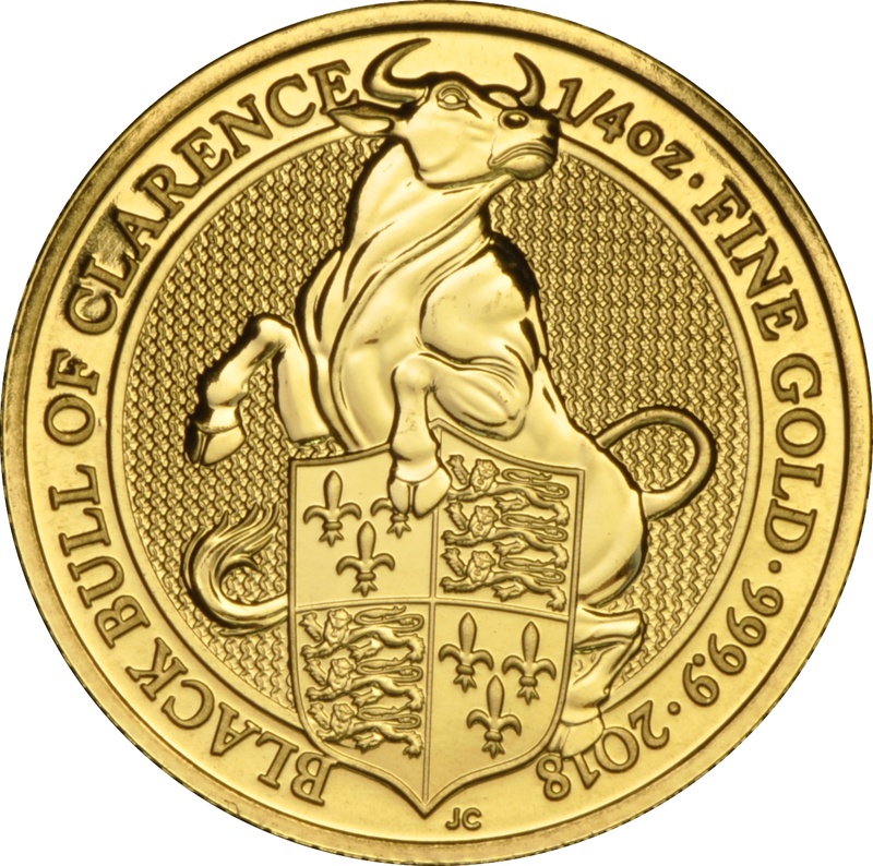 2018 1/4oz Black Bull of Clarence Gold Coin Queen's Beasts