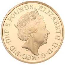 2017 Proof Gold £5 Coin Quintuple Sovereign House of Windsor Centenary Boxed