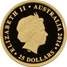 2014 1/4oz Australian Kangaroo Gold Nugget Coin 25th Anniversary