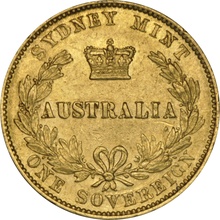 1870 Gold Sovereign - Victoria Sydney Branch Mint Type 2 NGC AU50