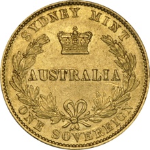 1870 Gold Sovereign Coin Queen Victoria Sydney Type 2 NGC AU50