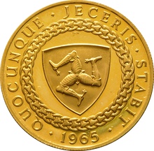 1965 £5 Proof Isle of Man Gold Coin Bicentenary of the Revestment Act 23.5ct 