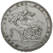 1818 LIX George III Silver Crown rare "TUTAMEN" error