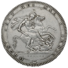 1818 Silver Crown Coin George III LIX Rare TUTAMEN Error