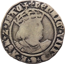 Silver Groat Fourpence Coin Henry VIII Fine