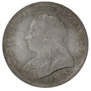 1893 Silver Sixpence Coin Queen Victoria 
