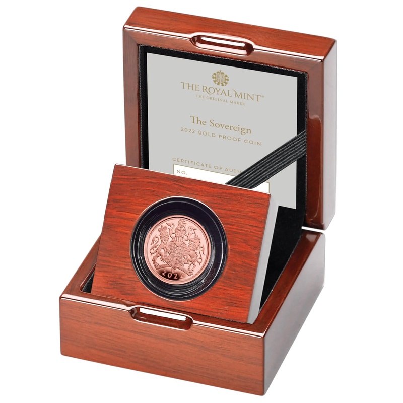 2022 Proof Gold Sovereign Boxed