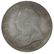 1893 Silver Sixpence Coin Queen Victoria