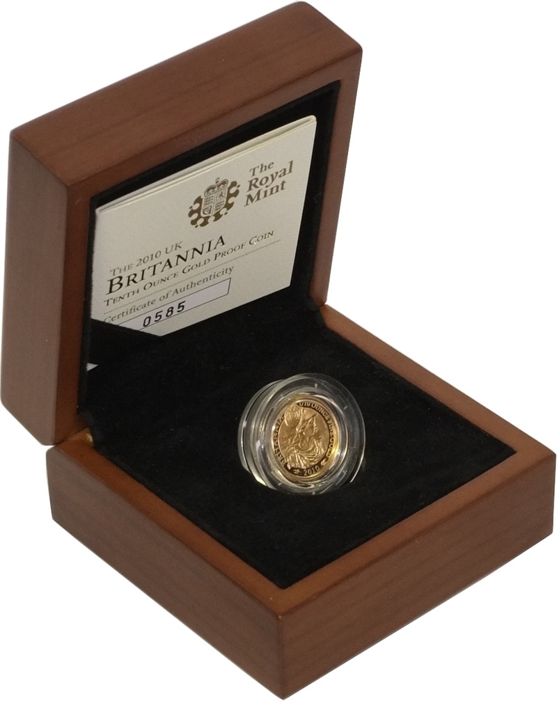 2010 Proof 1/10oz Boxed Gold Britannia Coin