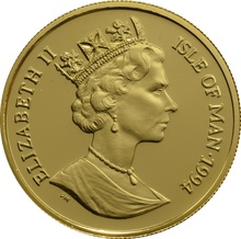 1994 Piedfort 1/4 (1/2oz) Isle of Man Angel Gold Coin