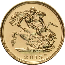 2015 Gold Half Sovereign Elizabeth II Fourth Head