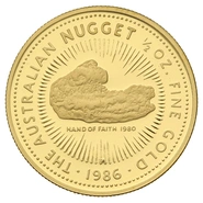 1986 Proof 1/2oz Australian Kangaroo Gold Nugget Coin