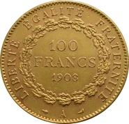 French 100 Francs Gold Coin Guardian Angel