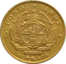 1897 1/2 Pond Gold Coin South Africa