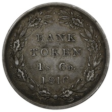 1816 George III Silver Eighteenpence Bank Token