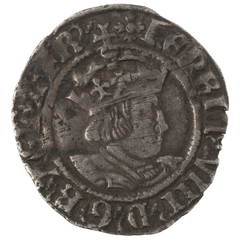 Henry VIII Silver Half Groat Twopence Very Fine