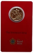 2014 Gold Sovereign Coin Elizabeth II Fourth Head India