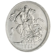 1894 Silver Crown Coin Queen Victoria LVI