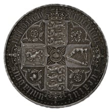 1847 Silver Crown Coin Queen Victoria Milled Gothic