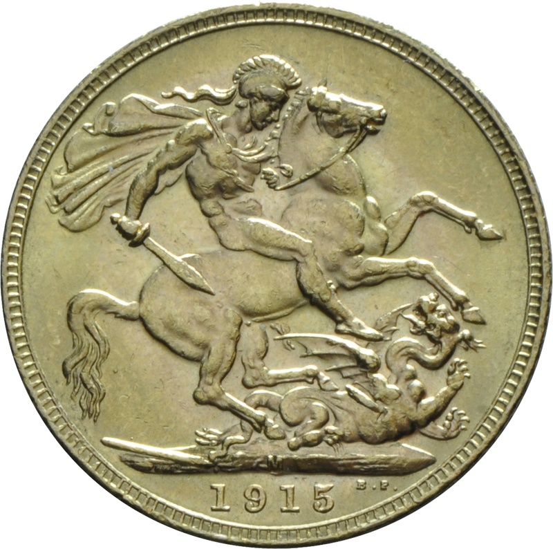 1915 Gold Sovereign Coin George V Melbourne
