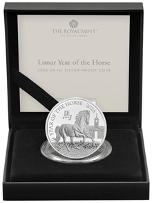 2026 Royal Mint 1oz Year of the Horse Proof Silver Coin Boxed