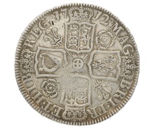 1712 Silver Half Crown Coin Queen Anne