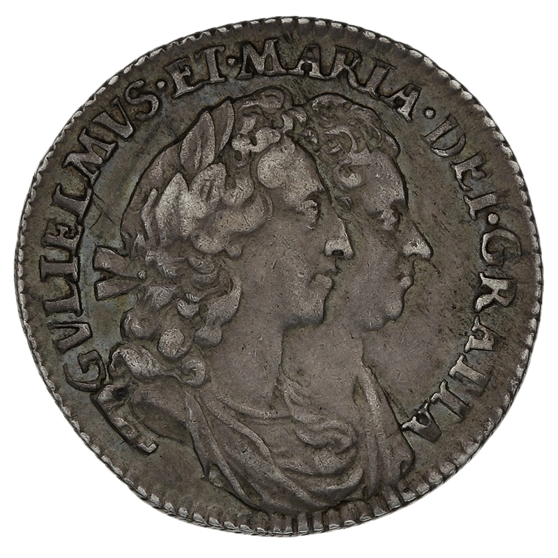 1693 Silver Sixpence Coin William & Mary