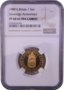 1989 Proof Gold Sovereign NGC PF68