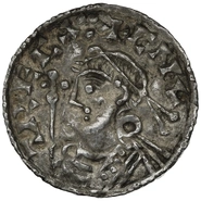 1016-1035 Cnut Silver Penny Hammered Short cross Type Steyning Freothuwine