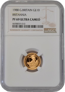 1988 Proof 1/10oz Gold Britannia Coin NGC PF69