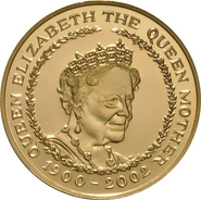 2002 Proof Gold £5 Crown Coin Queen Mother Memorial