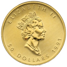 1991 Canadian Maple Leaf Gold Coin 1oz
