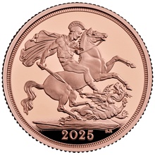 2025 Proof St George & The Dragon Gold Sovereign Coin Boxed