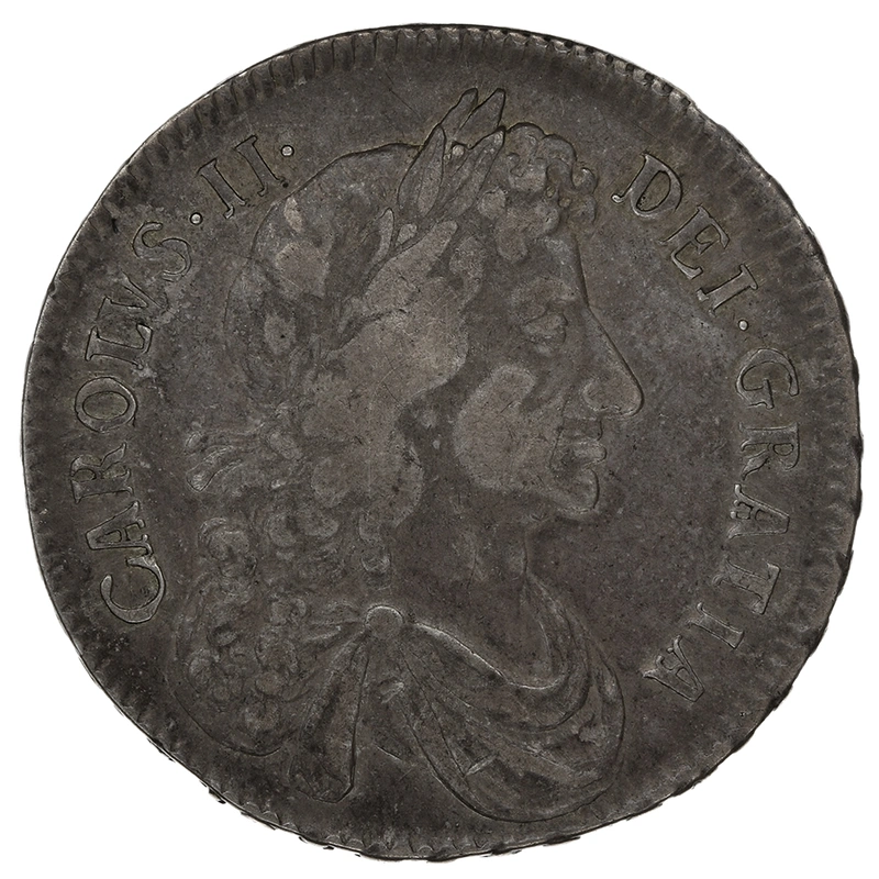 1673 Silver Half Crown Coin Charles II