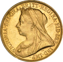 1893 £2 Coin Gold Double Sovereign Victoria Veiled Head NGC MS61