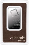 50g Platinum Bar Valcambi Minted