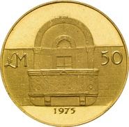 1975 Maltese Stone Balcony £50 Gold Proof Coin