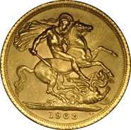1968 Gold Sovereign Coin Elizabeth II Young Head