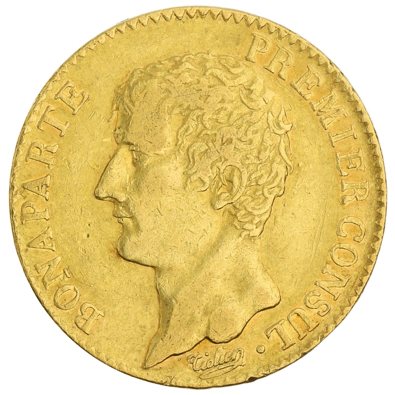 French 20 Francs Gold Coin Bonaparte Premier Consul A AN12