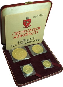 1974 Proof Isle of Man Gold Sovereign 4 Coin Set Boxed