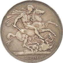 1896 Silver Crown Coin Queen Victoria Old Head