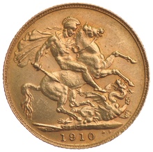 1910 Gold Sovereign Coin Edward VII Canada