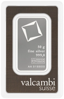 50g Silver Bar Valcambi