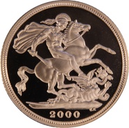 2000 Gold Sovereign - Elizabeth II Fourth Head Proof