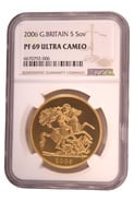 2006 Proof Gold £5 Coin Quintuple Sovereign NGC PF69