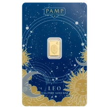 0.5g Gold Bar PAMP Zodiac Leo Minted
