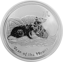 2008 Year of the Mouse Silver Coin 1oz Perth Mint Australian Lunar Series