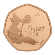 2020 Proof 50p Gold Coin Piglet Boxed