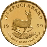 1989 Proof 1/4oz Krugerrand Gold Coin